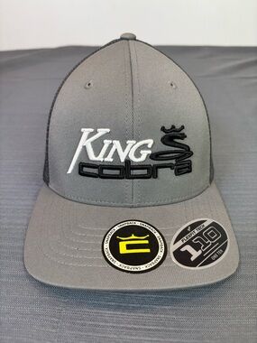 Cobra Golf King Cobra Snapback Hat Flexfit 110 Grey Black Trucker Cap